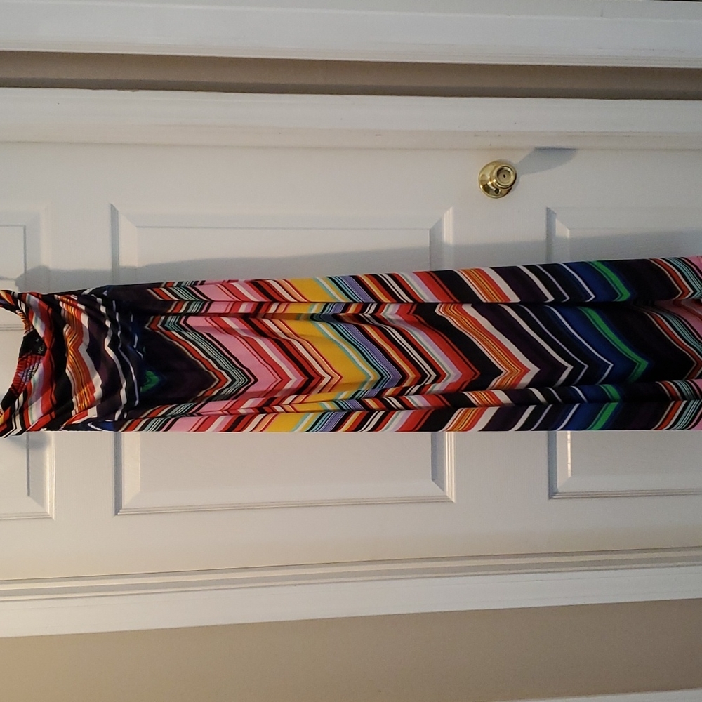 Multicolor chevron striped maxi dress, size S